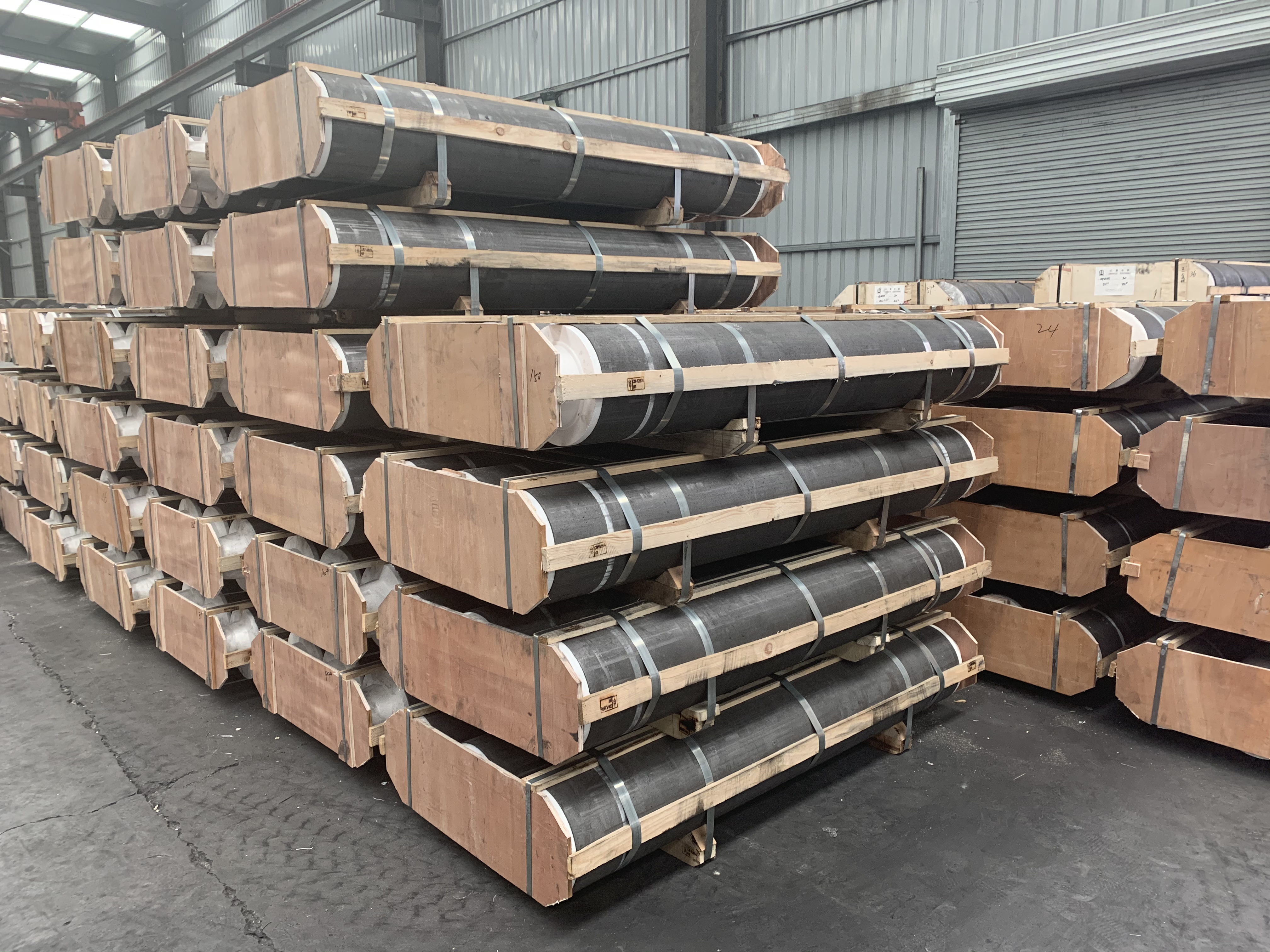 UniGraf graphite components crated for export to North America